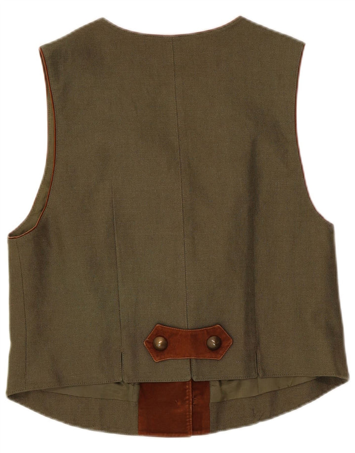 C&A Damevest UK 14 Medium Khaki Floral Linen