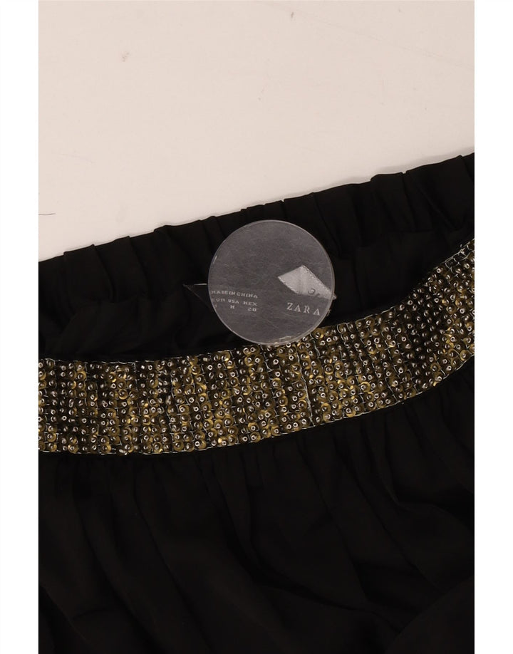 ZARA plisseret maxi-nederdel til kvinder Medium W28 Sort