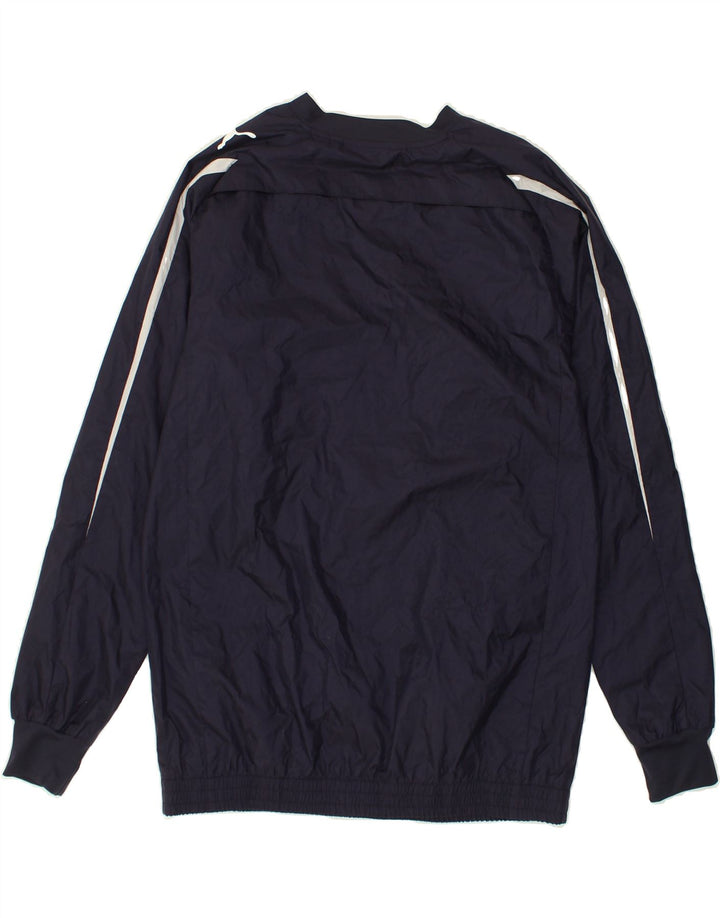 PUMA Mens Pullover Tracksuit Top Jacket UK 34/36 Small Navy Blue Nylon | Vintage Puma | Thrift | Second-Hand Puma | Used Clothing | Messina Hembry 