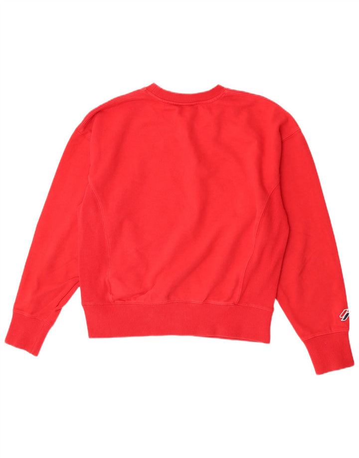 Superdry Graphic Sweatshirt Jumper UK 12 Medium Rød Bomuld