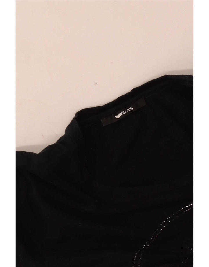 Gas Graphic T-Shirt Top UK 8 Small Black