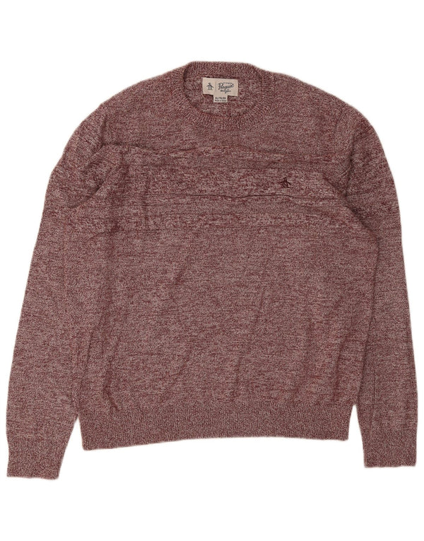 Penguin Herre Crew Neck Jumper Sweater XL Bourgogne Flecked Bomuld