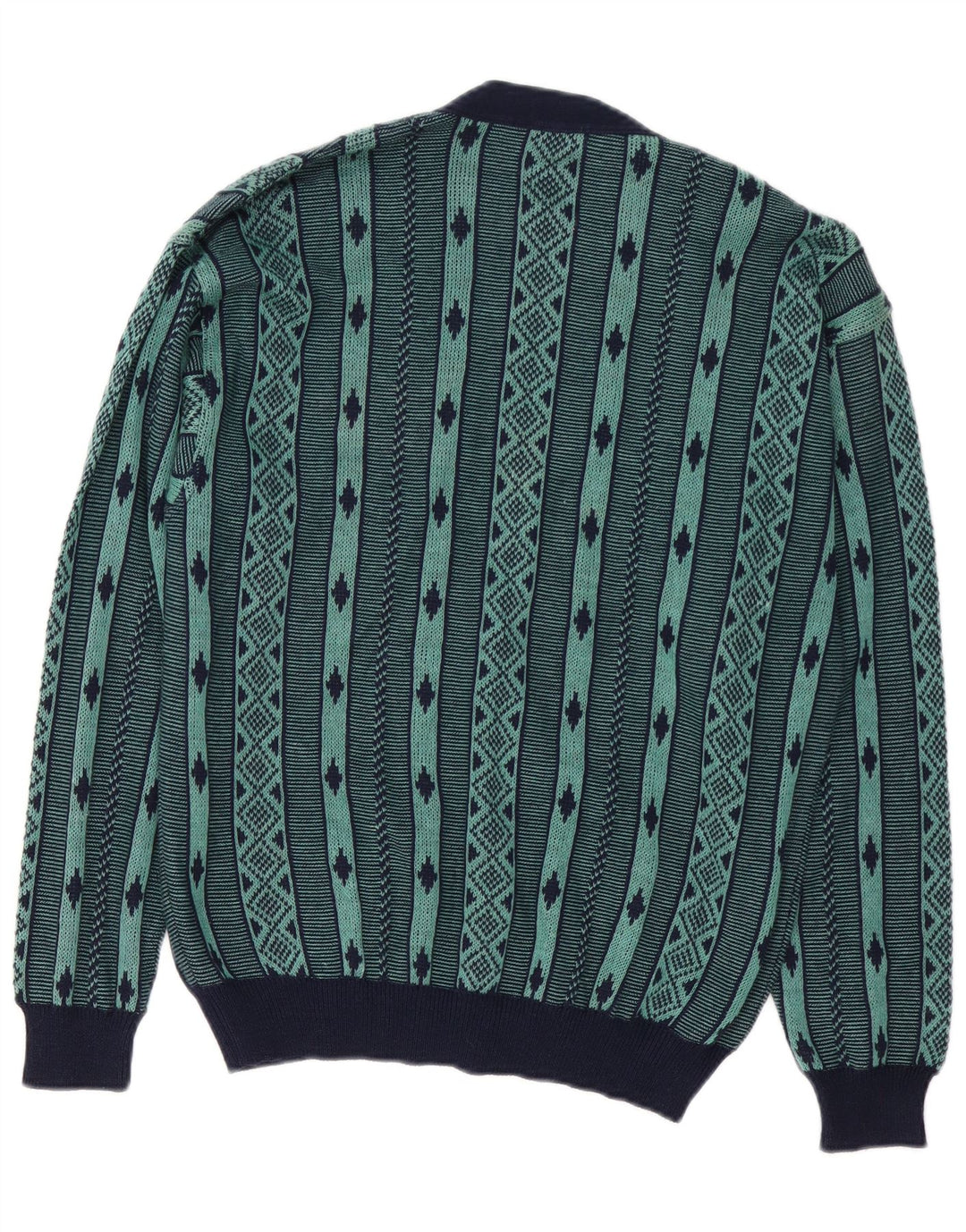 DALMINE Herre cardigan sweater Medium Grøn Geometrisk Bomuld