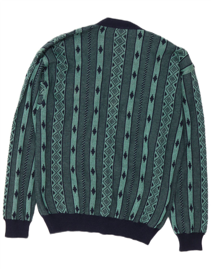 DALMINE Herre cardigan sweater Medium Grøn Geometrisk Bomuld