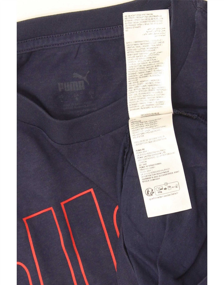 Puma Herre grafisk T-shirt Top Stor marineblå bomuld