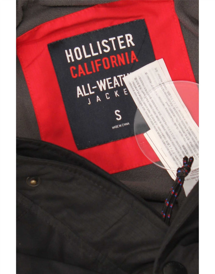 Hollister Herre Windbreaker Jacket UK 36 Small Black Polyester