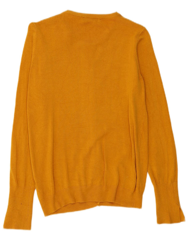 Zara Womens Cardigan Sweater UK 12 Medium Yellow Viscose