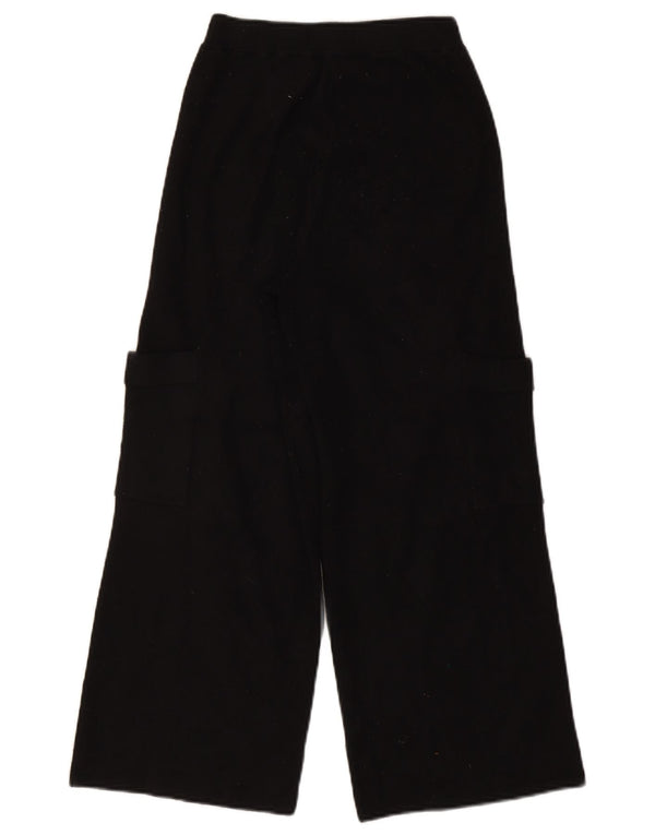 Zara Pige Strikkede Cargo Bukser 13-14 år W24 L24 Sort Viscose
