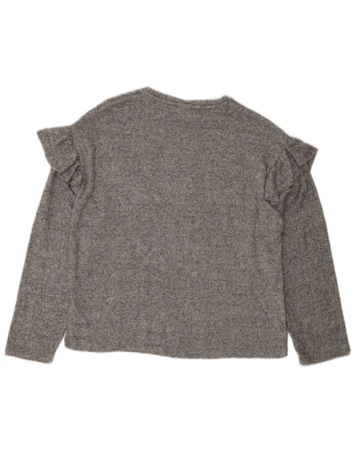 Zara Girl Top Langærmet 13-14 år Grå Flecked Polyester