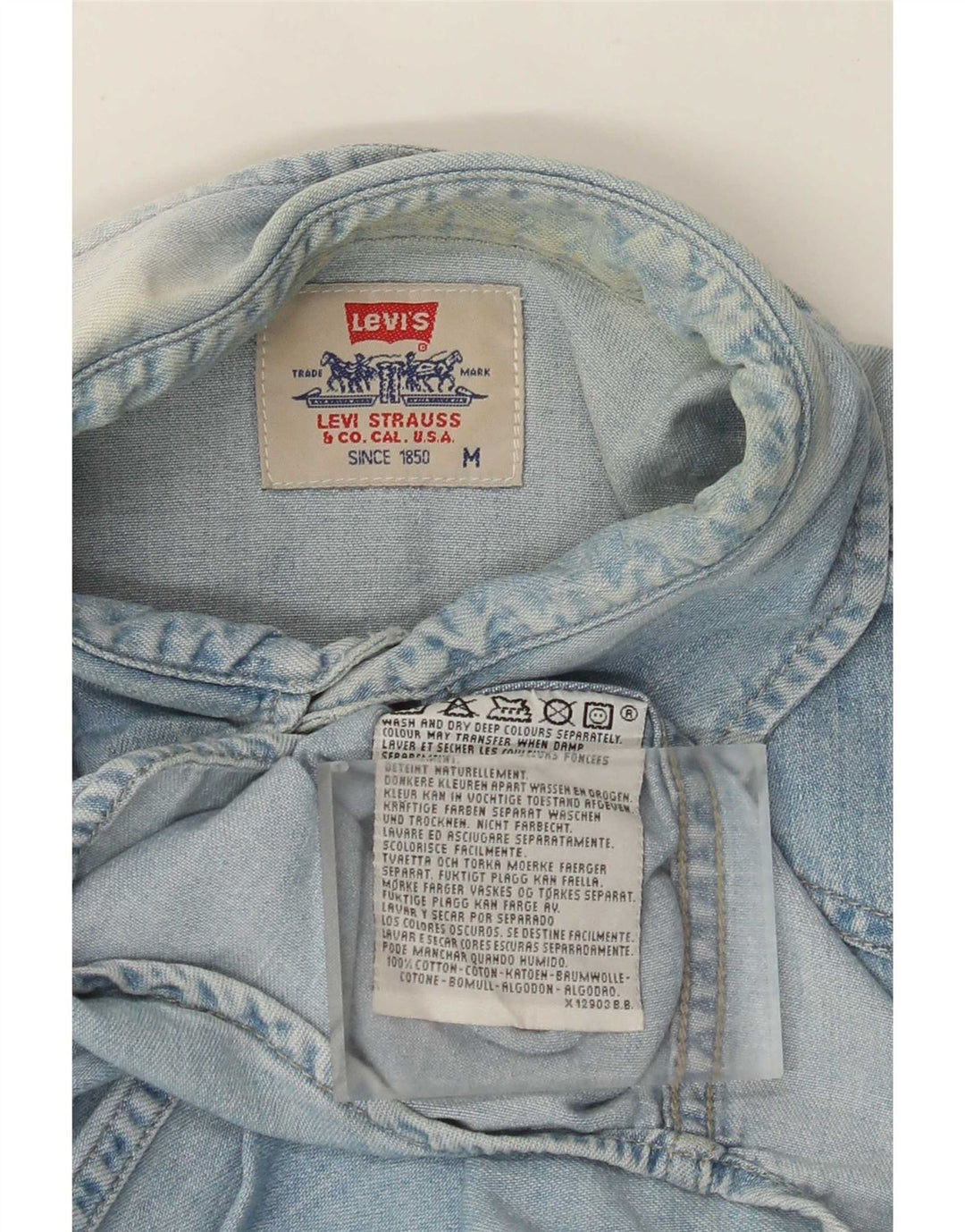 Levi's Denimskjorte til mænd, medium blå bomuld