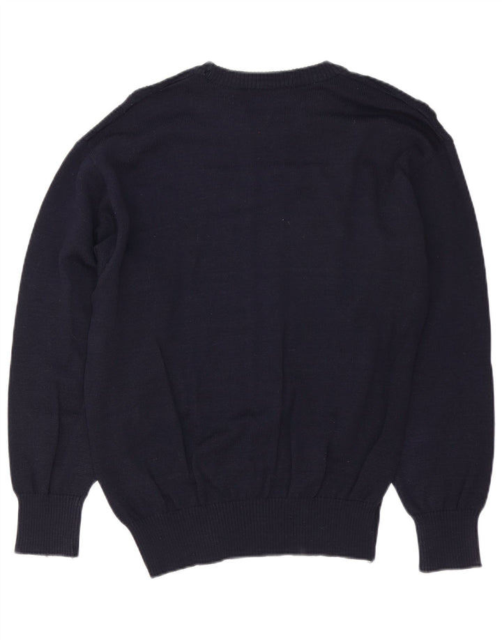Breidhof Herre Crew Neck Jumper Sweater IT 50 Medium Navy Blue New Wool