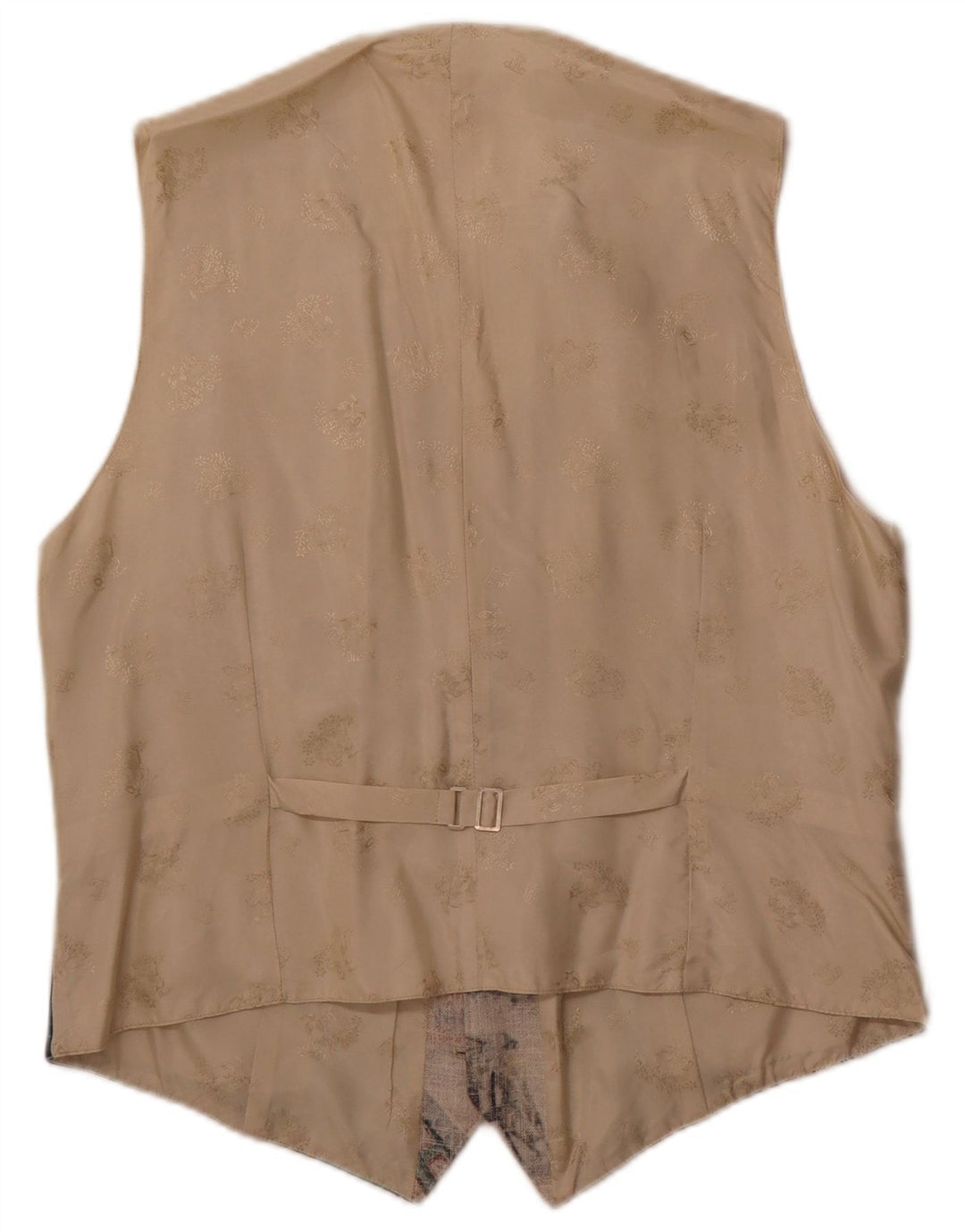 Julius Lang Herre grafisk vest IT 54 XL Beige Patchwork Viscose