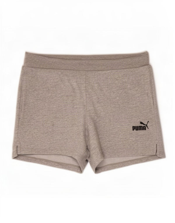 Puma almindelige sportsshorts til kvinder, mellemgrå flækket bomuld