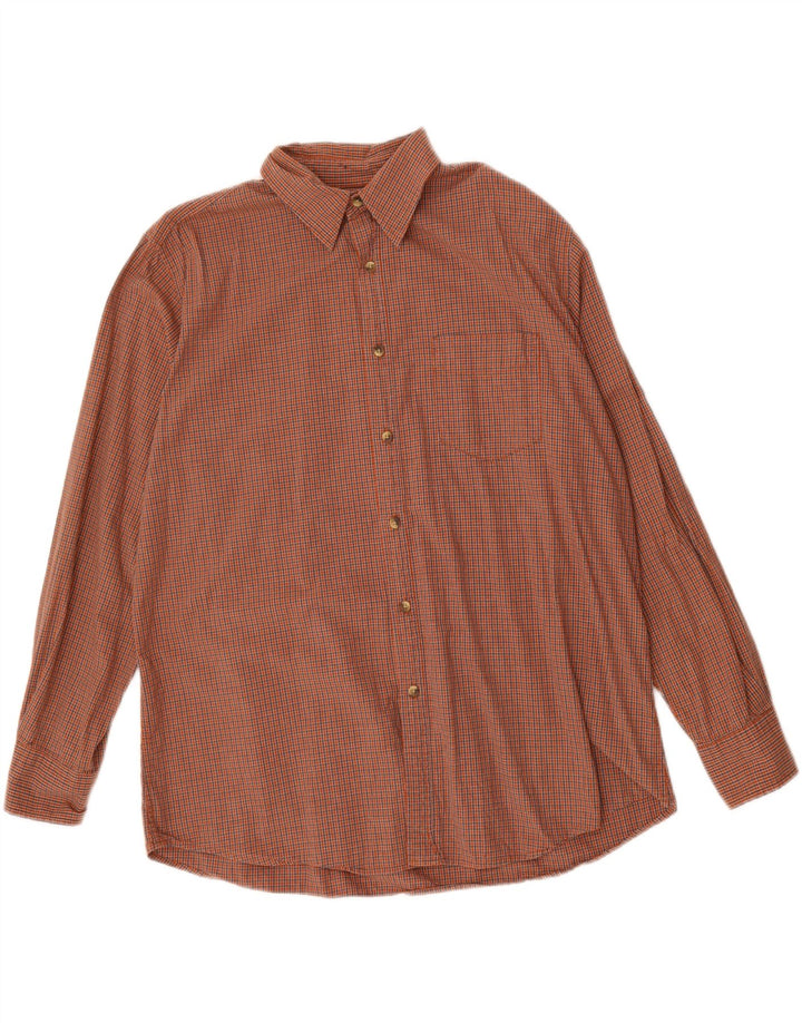 DOCKERS Mens Shirt Large Orange Check Cotton Vintage Dockers and Second-Hand Dockers from Messina Hembry 