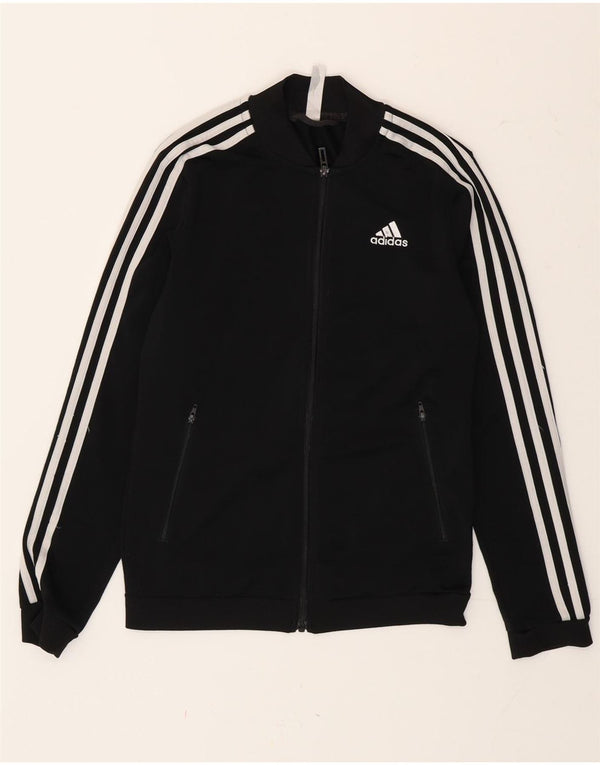 Adidas træningsdragt topjakke til kvinder UK 4/6 XS sort stribet polyester