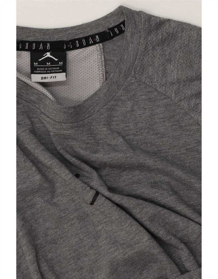 Jordan Herre grafisk T-shirt top mellemgrå farveblok