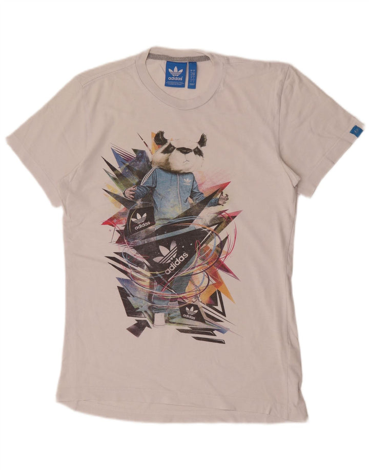 Adidas Grafisk T-shirt top til mænd, lille hvid bomuld
