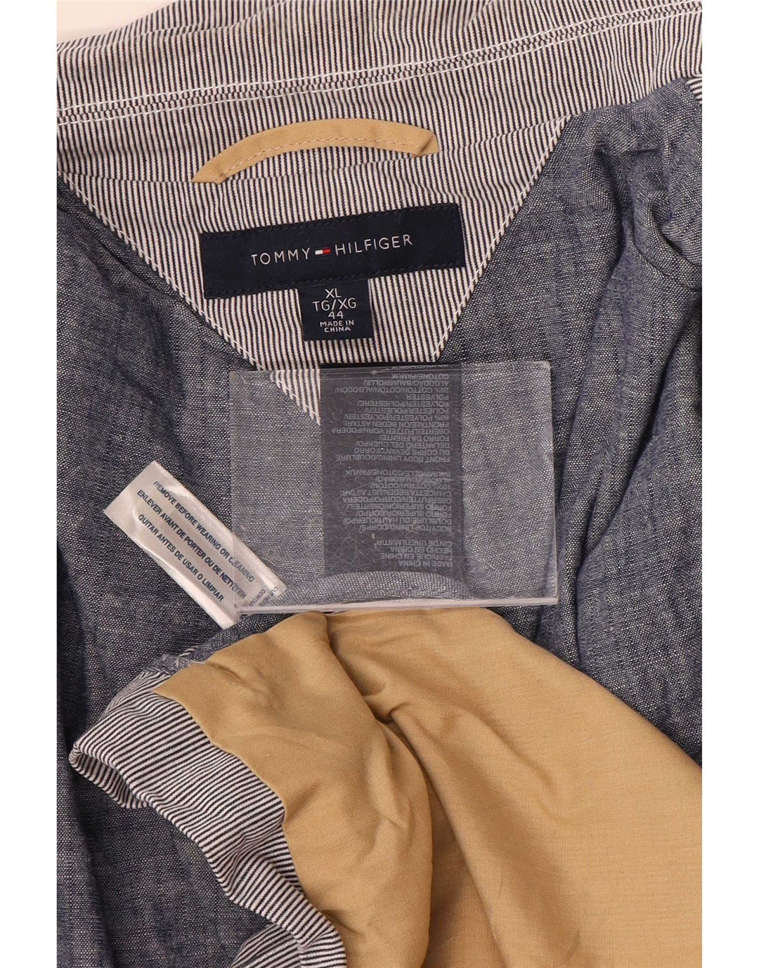 Tommy Hilfiger Herre 2-knaps blazerjakke UK 42 XL Grå nålestribet bomuld