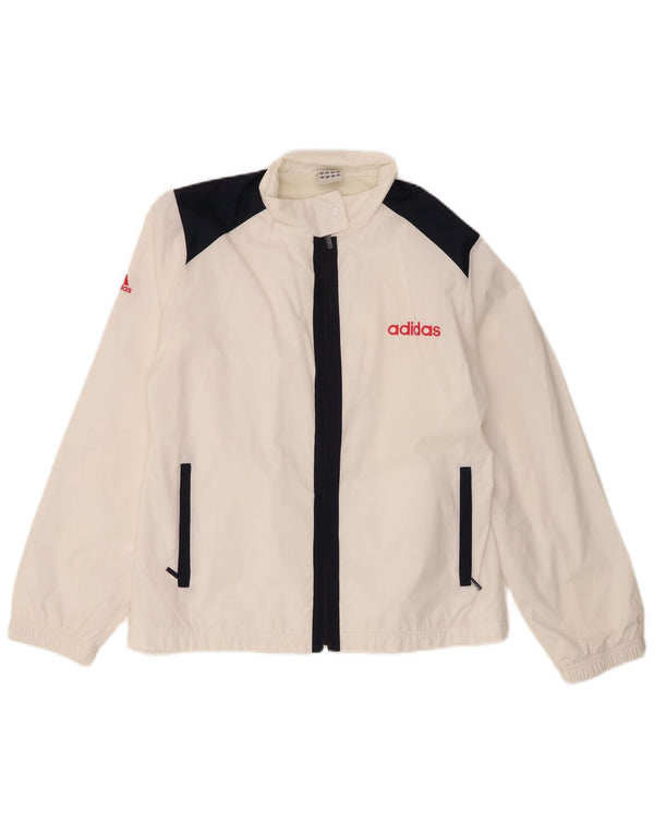 Adidas træningsdragt til kvinder, topjakke UK 16 Large White Colourblock Polyester