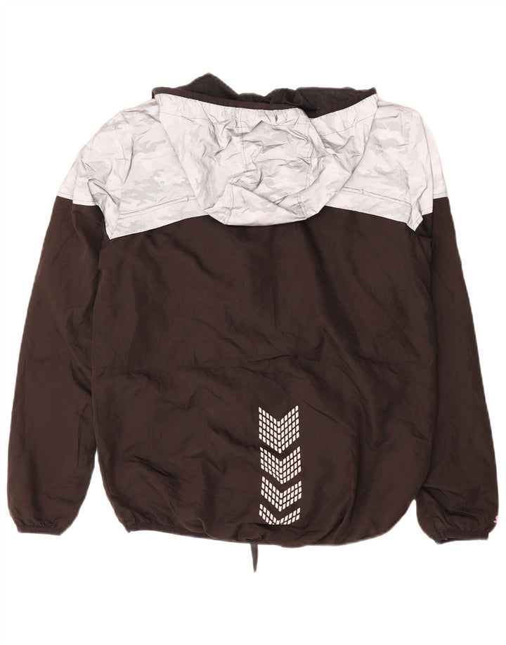 STARTER Dame grafisk hætte regnjakke UK 10 Small Black Camouflage