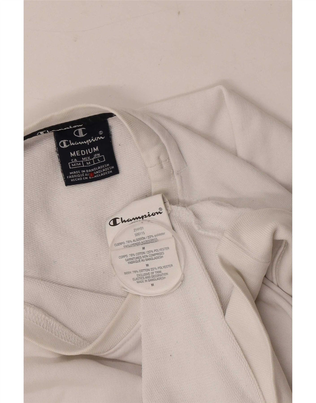 Champion Womens Regular Fit Sweatshirt Jumper UK 14 Medium White Bomuld