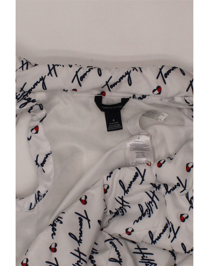 TOMMY HILFIGER Piger Grafisk polstret Gilet 3-4 år Hvid polyester