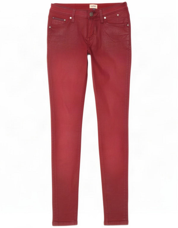 Tommy Hilfiger Womens Slim Skinny Jeans W27 L32 Red Cotton