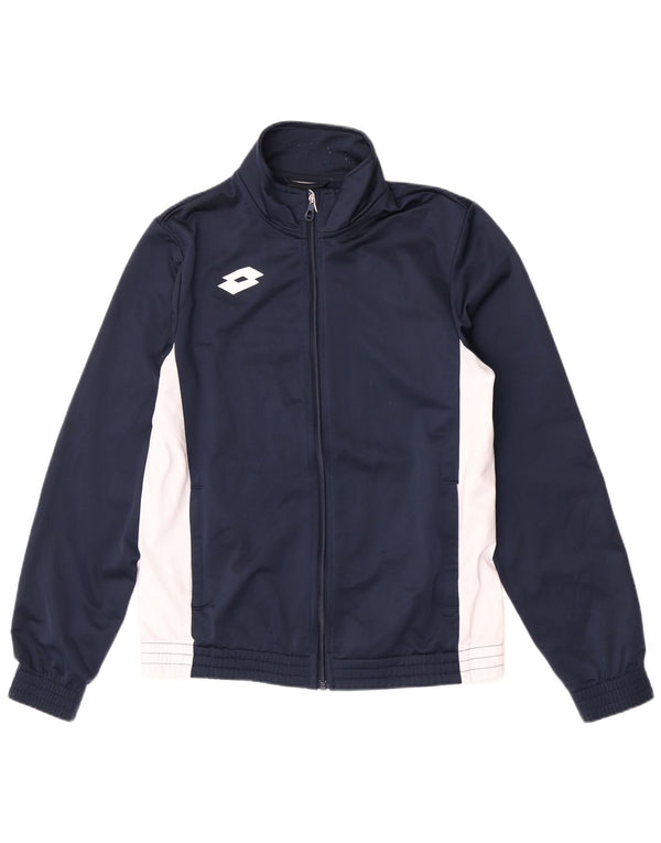 Lotto Mens Regular Fit Tracksuit Top Jacket Small Navy Blue Colourblock