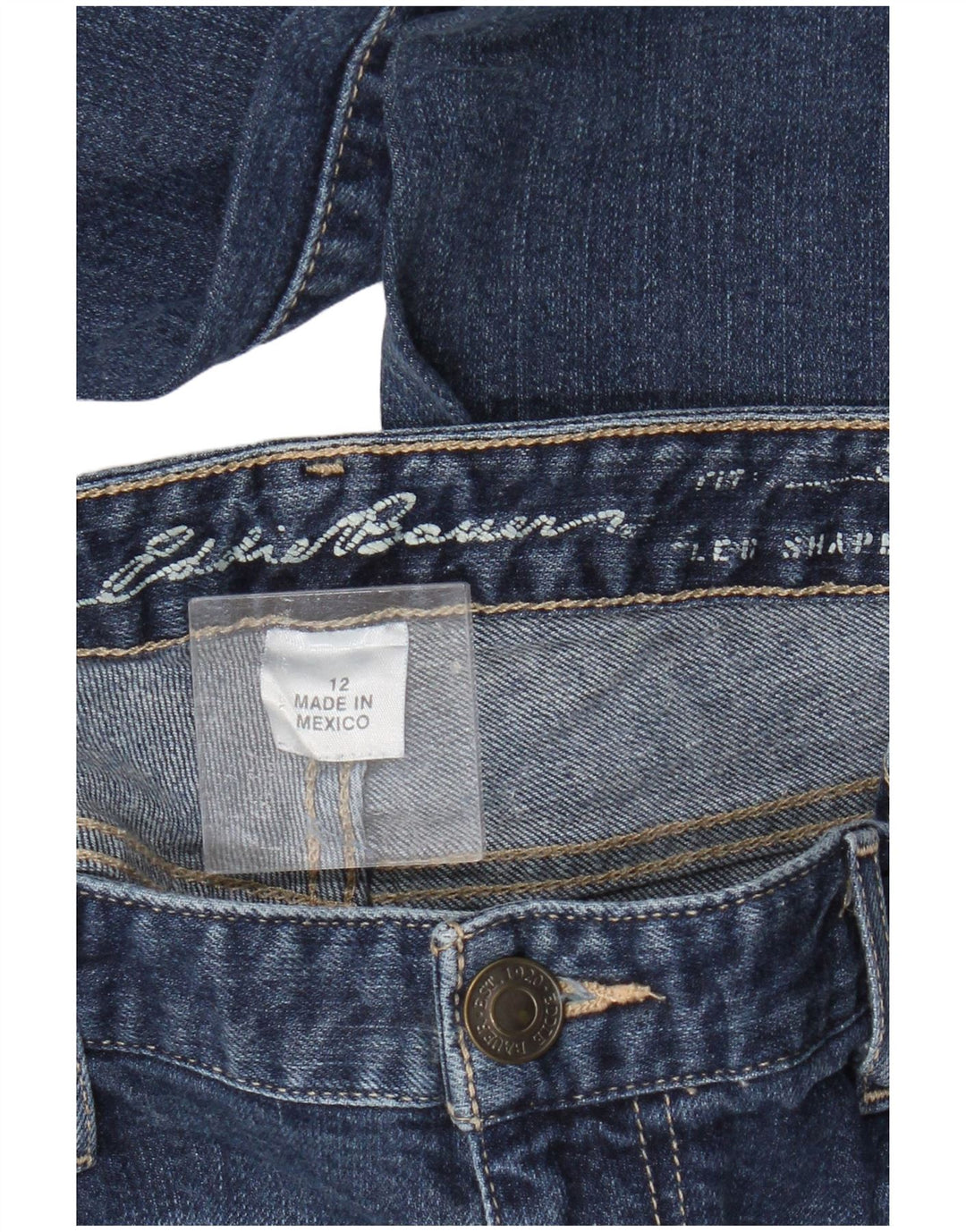 EDDIE BAUER Dame let kurvede Bootcut Jeans US 12 Large W34 L29 Blå