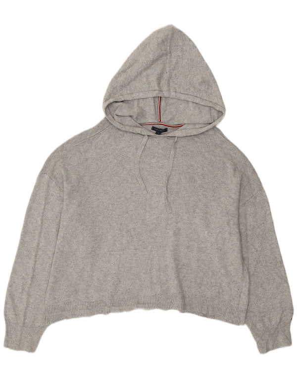Tommy Hilfiger Dame Oversized Hoodie Jumper UK 18 XL Grå Bomuld