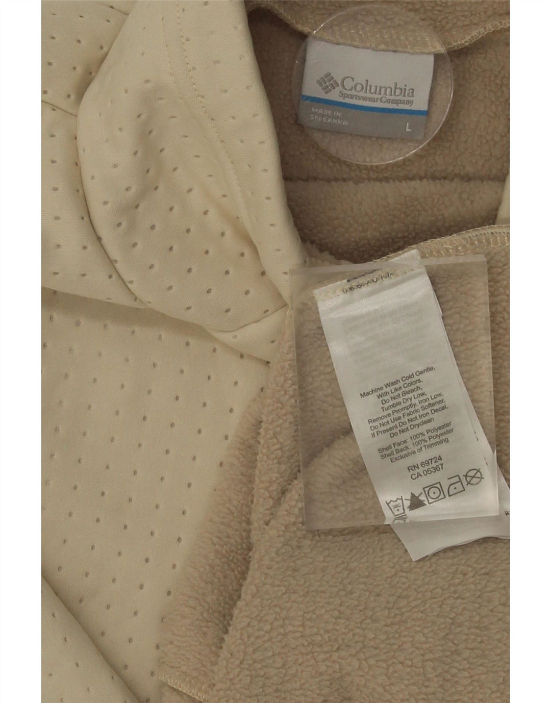 COLUMBIA Womens Sweatshirt Jumper UK 16 Large Beige Polyester Vintage Columbia and Second-Hand Columbia from Messina Hembry 