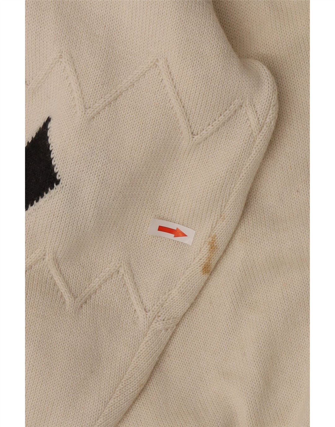 Il Granchio Herre V-hals trøje Sweater Large White Argyle/Diamond