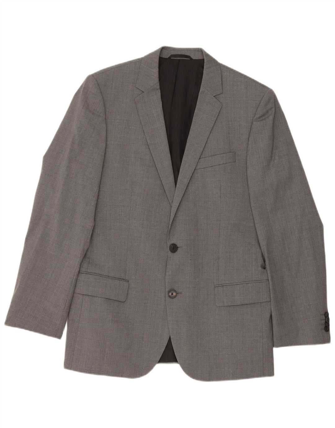 Hugo Boss Herre 2-knaps blazerjakke EU 48 Medium Grey Virgin Wool