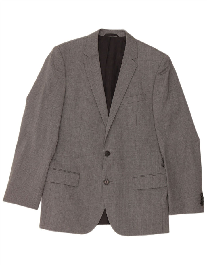 Hugo Boss Herre 2-knaps blazerjakke EU 48 Medium Grey Virgin Wool
