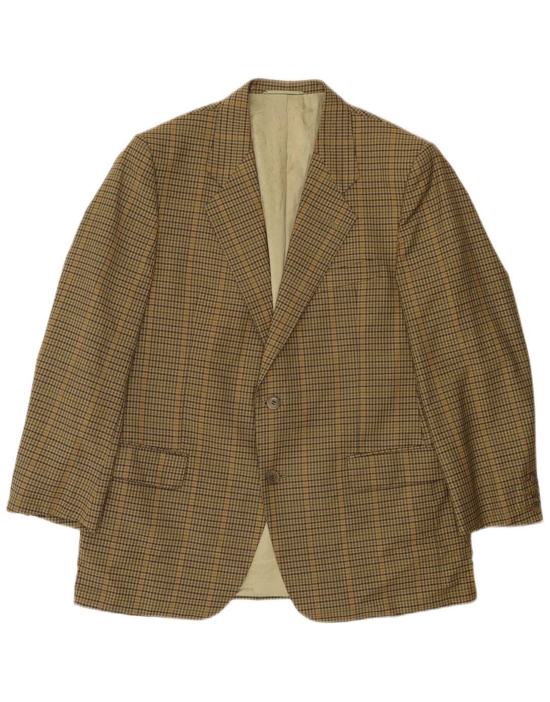 Vintage herre 2-knaps blazerjakke UK 38 Medium Khaki Check