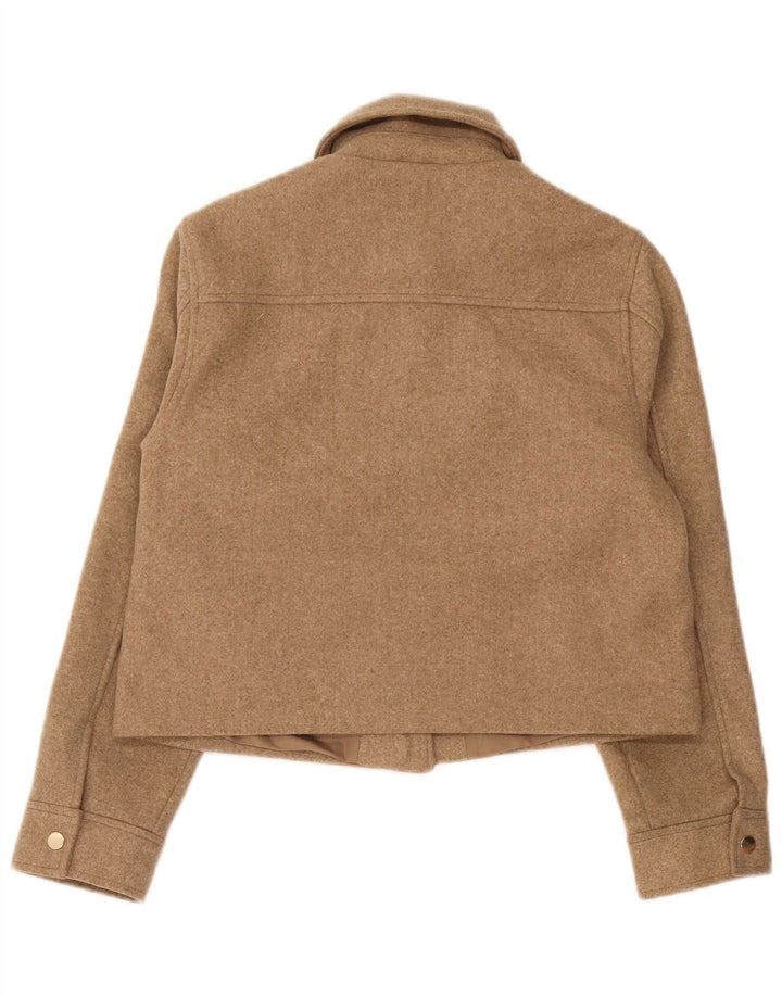Zara Womens Bomber Jacket UK 10 Small Brown Polyester