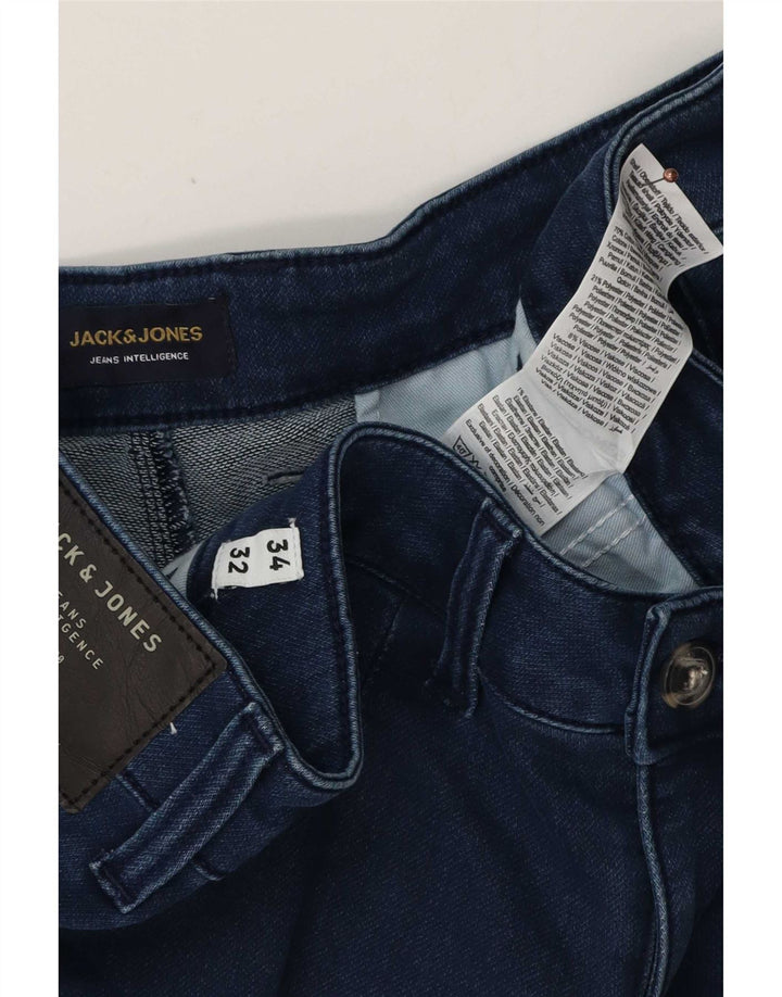 Jack & Jones Straight Jeans til mænd W34 L32 Blå Bomuld