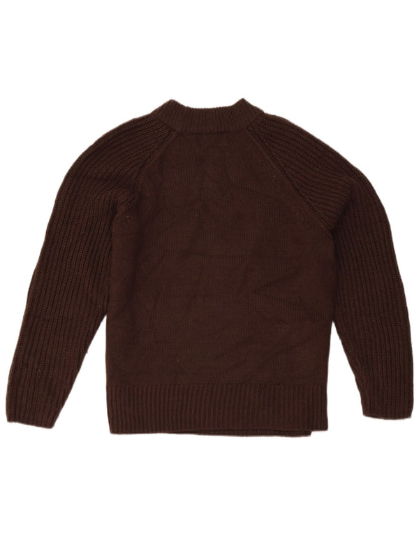 Marks & Spencer Dame Turtle Neck Jumper Sweater UK 10 Small Brown Acryl