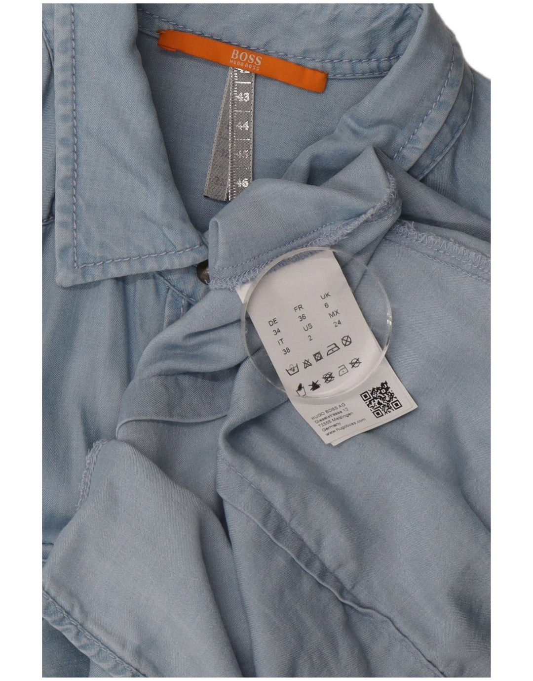 Hugo Boss Oversized skjorte til kvinder UK 6 XS Blå Lyocell