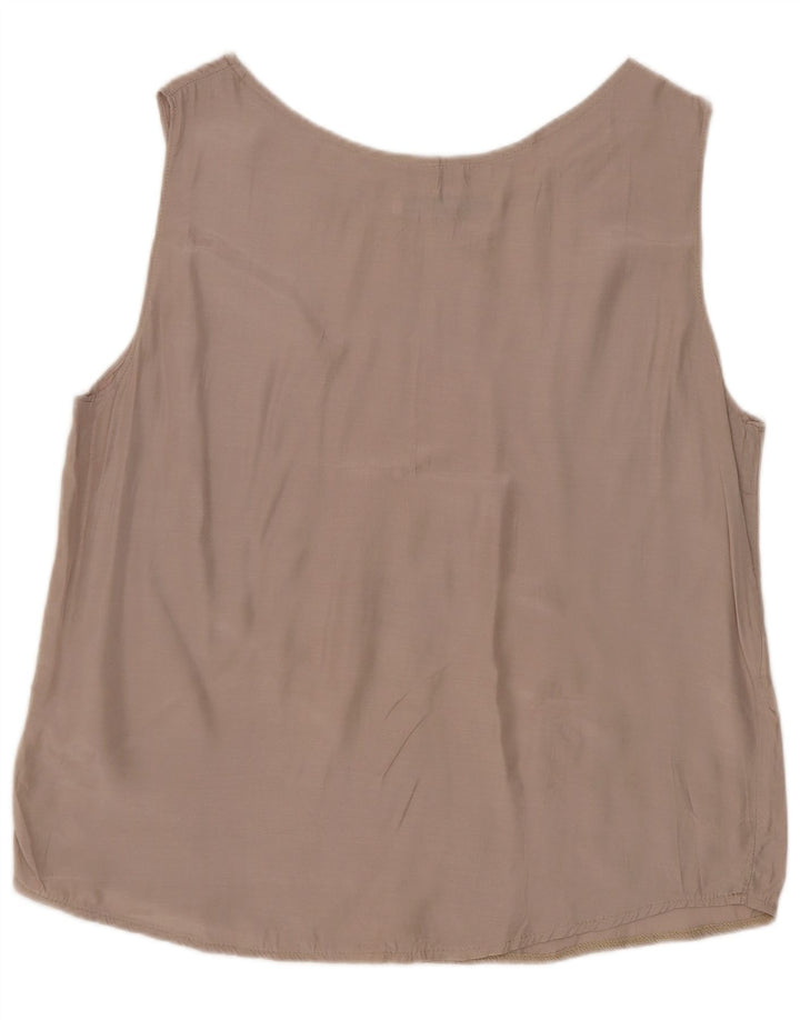 ACCORDO Dame ærmeløs bluse Top UK 16 Large Grå