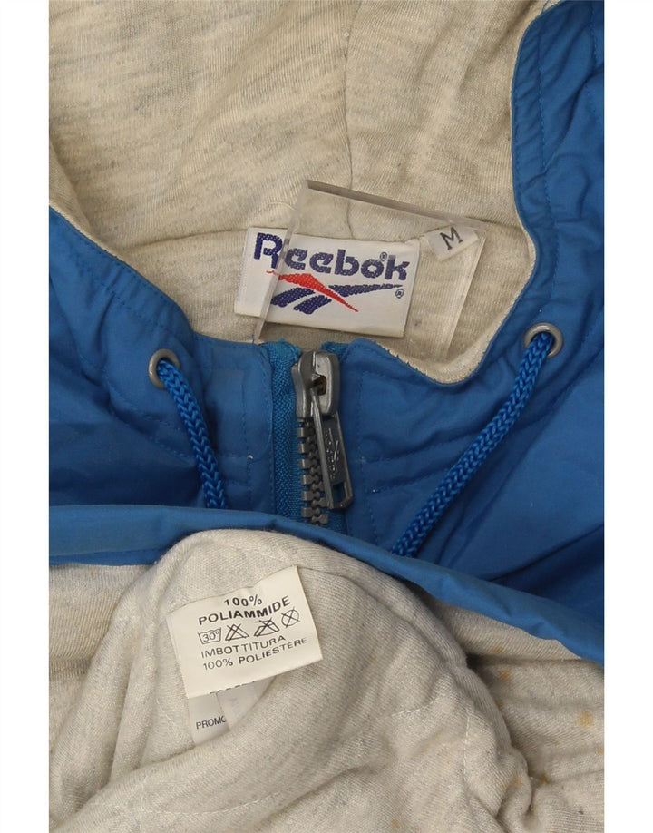 Reebok Herre Hooded Loose Fit Windbreaker Jacket UK 38 Medium Blue Polyamide