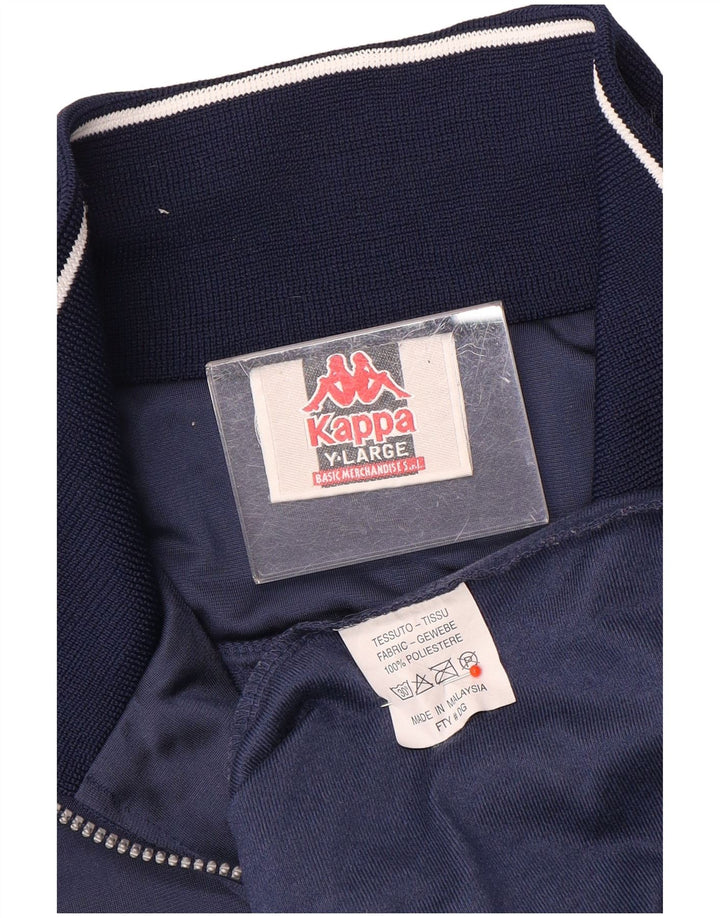 Kappa Herre Oversized Zip Neck Pullover Træningsdragt Top Large Navy Blue