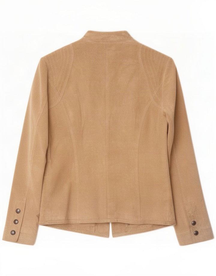 Conbipel Dame 6-knaps Ruskind Blazer Jacket IT 46 Large Beige Læder