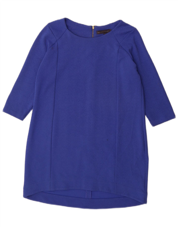 Marks & Spencer Womens Petite 3/4-ærmet Shift Dress UK 12 Medium Blue