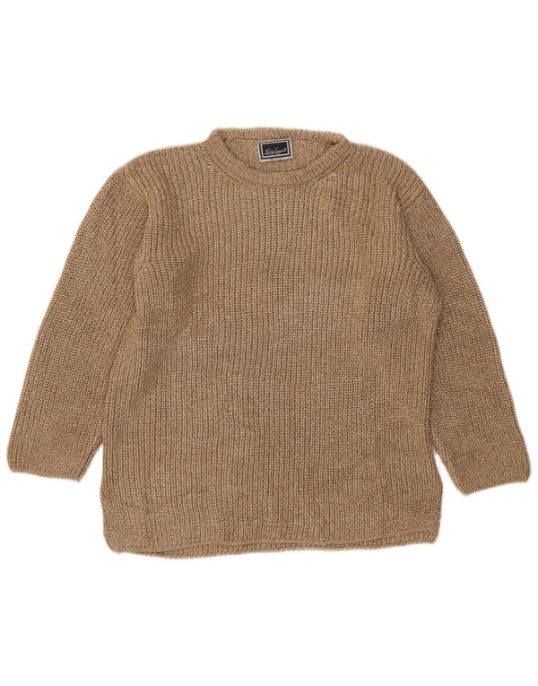 Luisa Spagnoli Dame Boat Neck Jumper Sweater UK 14 Large Gold Flecked
