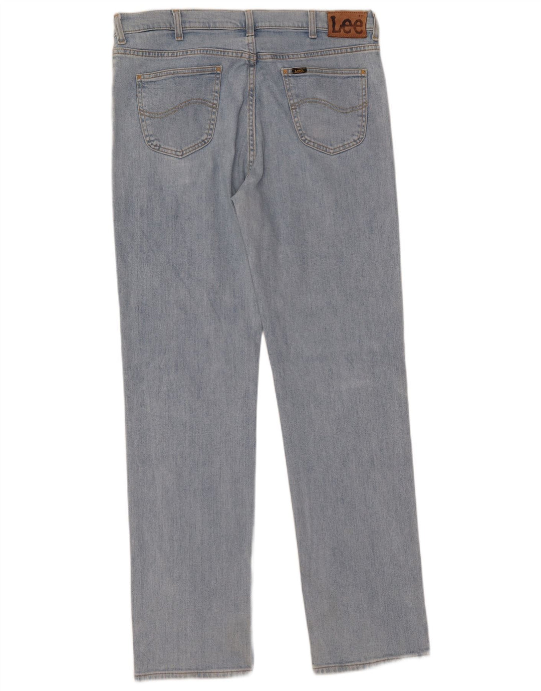 LEE Herre Brooklyn Straight Jeans W38 L34 Blå Bomuld