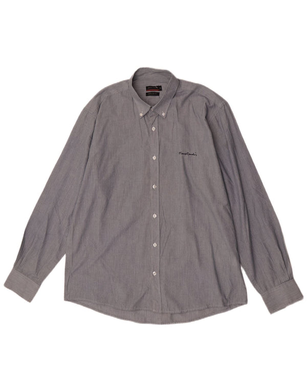 Pierre Cardin Herre Regular Fit skjorte XL Grå nålestribet polyester