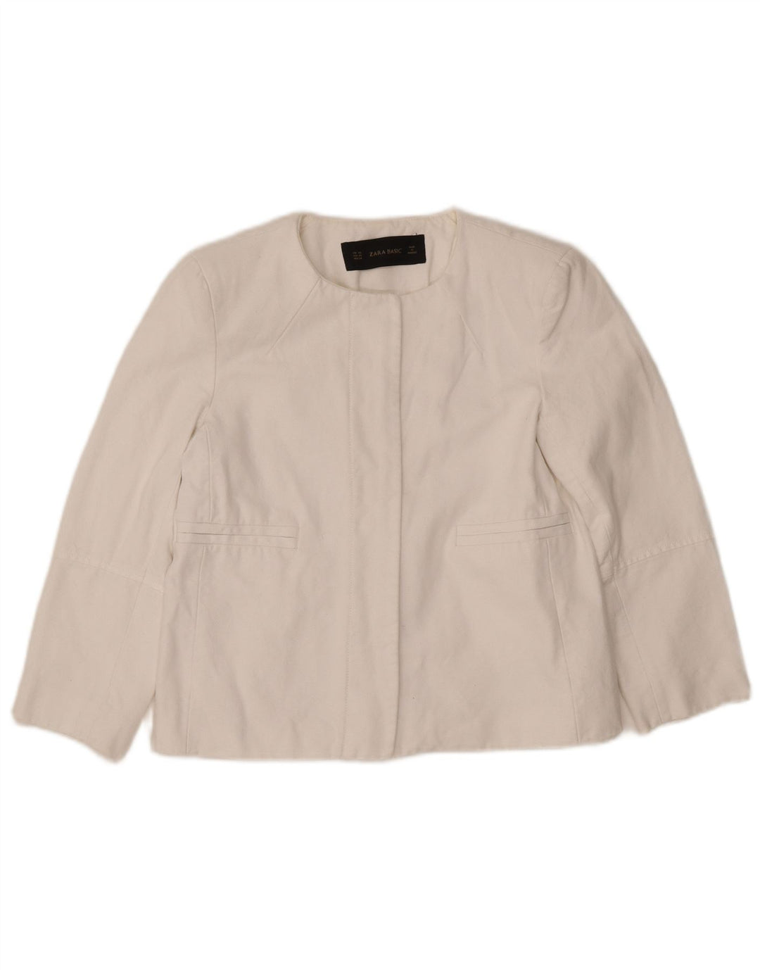 ZARA Dame Blazer Jacket UK 6 XS Hvid