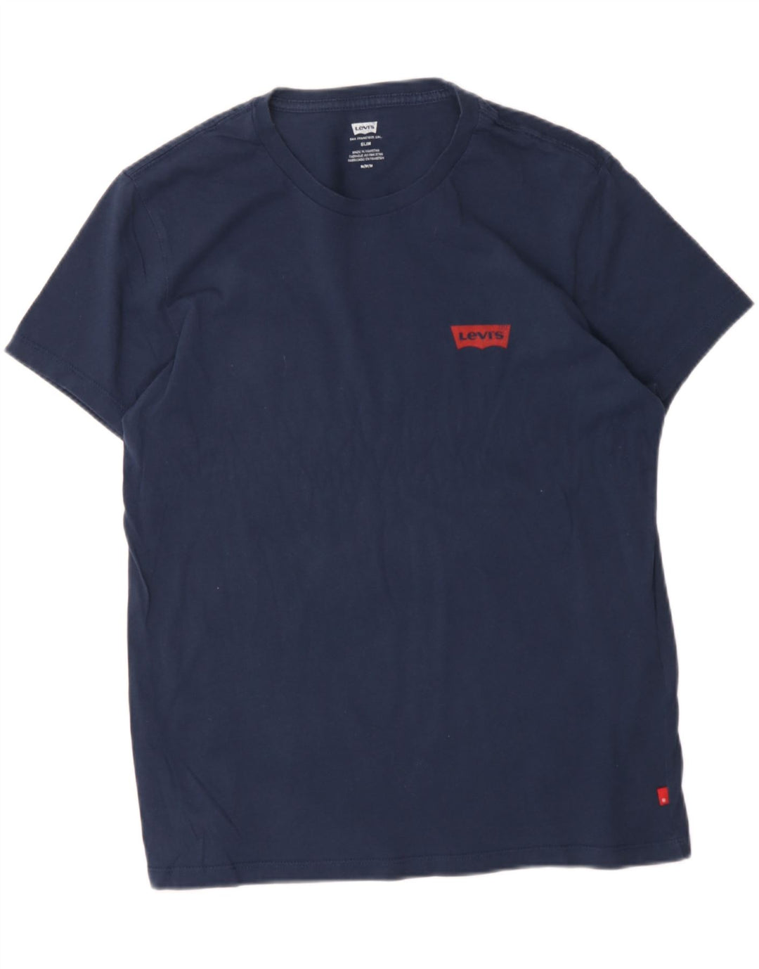 LEVI'S Mens Slim T-Shirt Top Medium Navy Blue Cotton Vintage Levi's and Second-Hand Levi's from Messina Hembry 