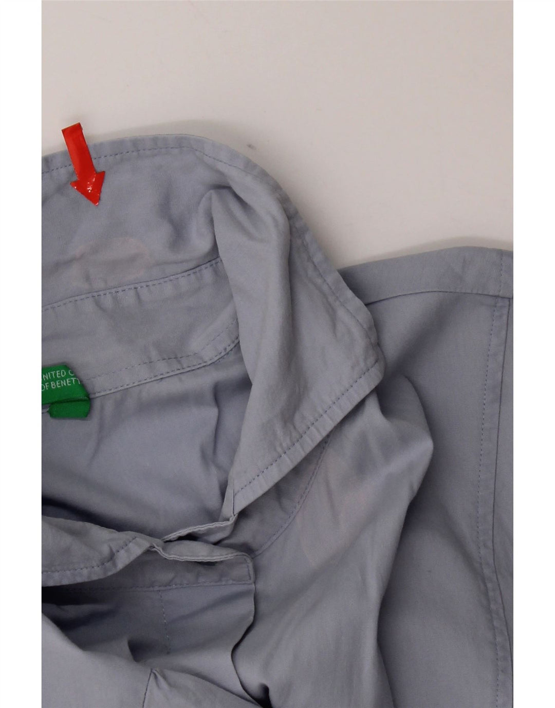 Benetton kortærmet skjorte til kvinder UK 12 Medium Blue
